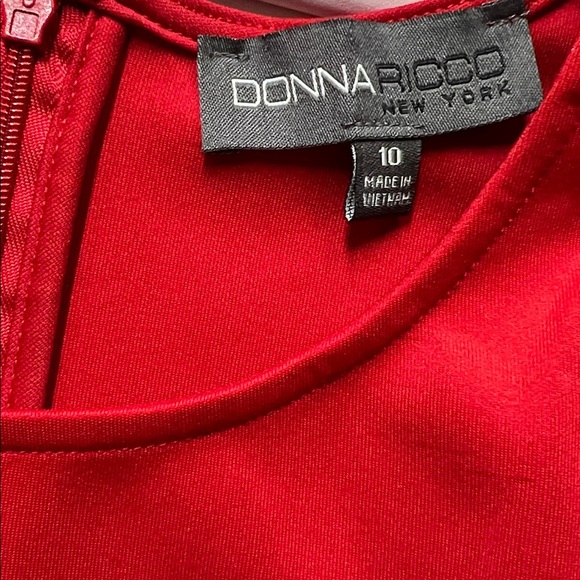 Donna Ricco Cutout Roses Hem Red Dress - Picture 2 of 8